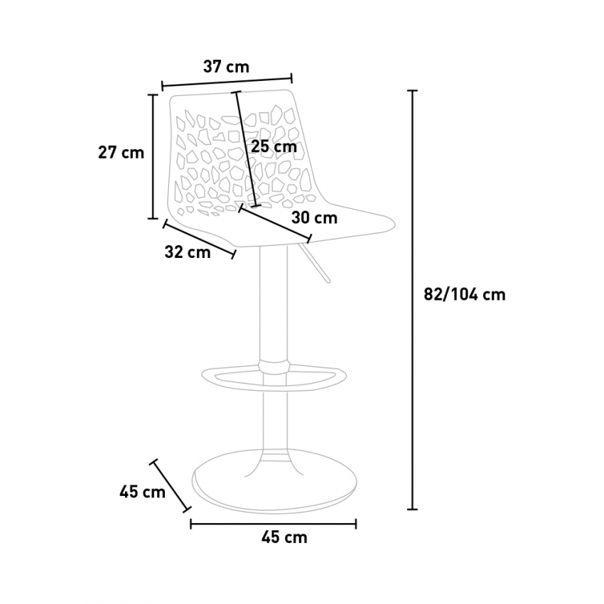 Swivel Adjustable Bar and Kitchen Stool Grand Soleil Spider — 5