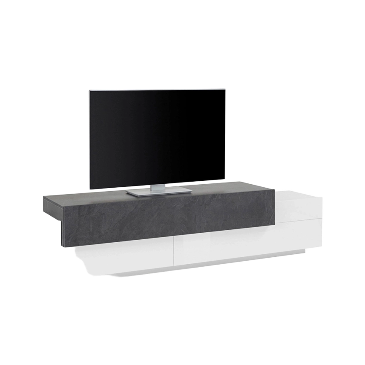 Modern Design TV Stand 240cm, 4 Compartments, 3 Doors, Corona Low Ardesia — 4