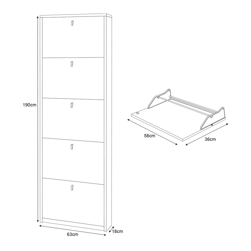 Slim Space-Saving Shoe Cabinet 5 Flap Doors 12 Pairs Lita Sarmog — 5