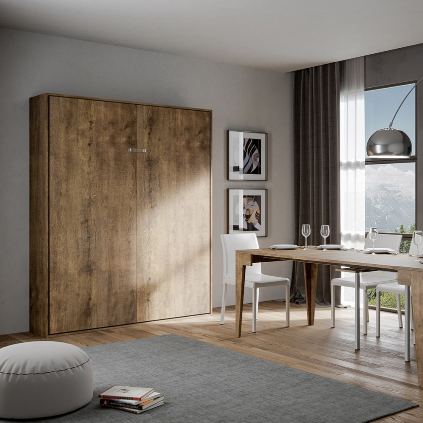 Kentaro Noix Wall Mounted Double Foldaway Bed 160x190 cm Wood — 3