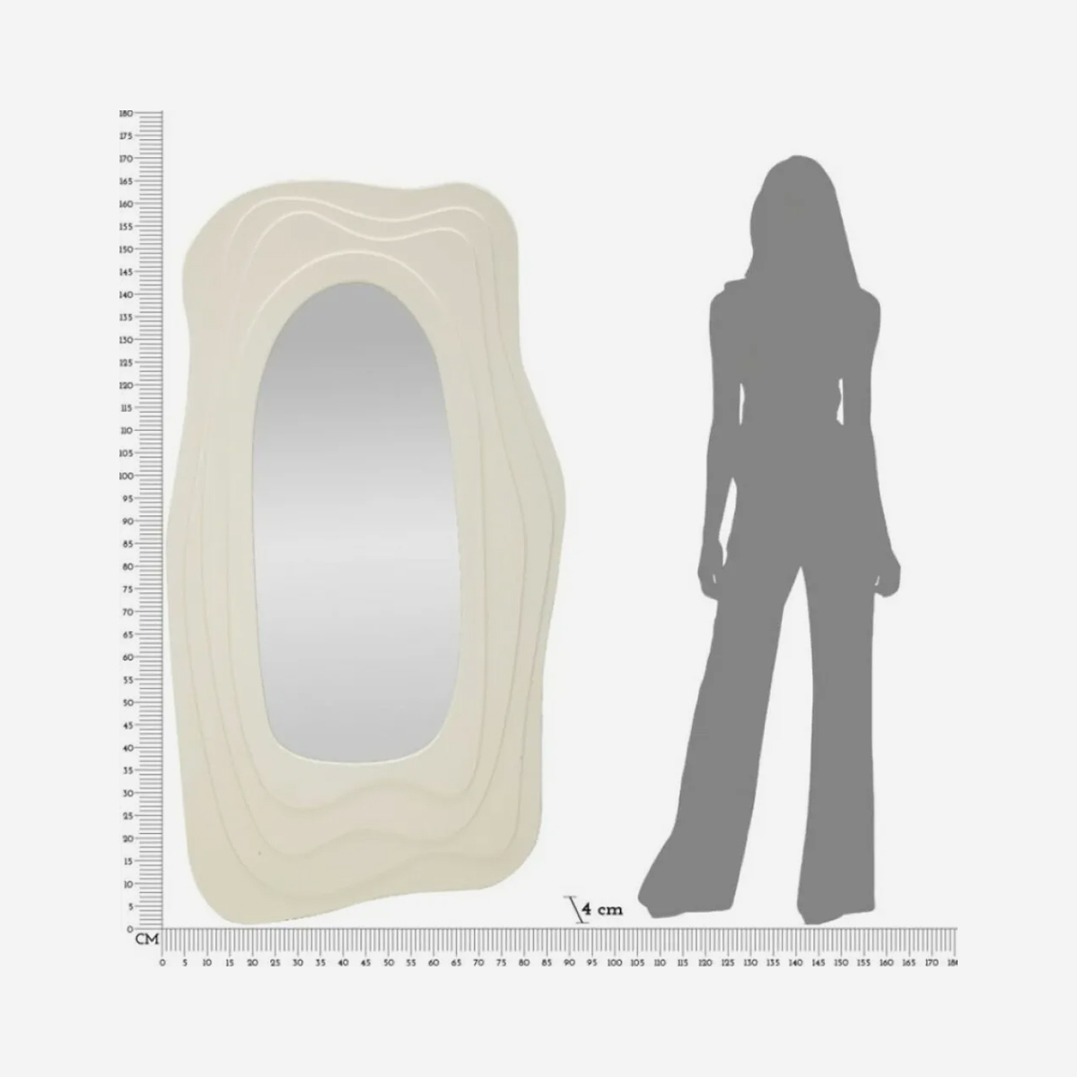 Modern Wavy Wall Mirror 90x165 cm Dafne — 6