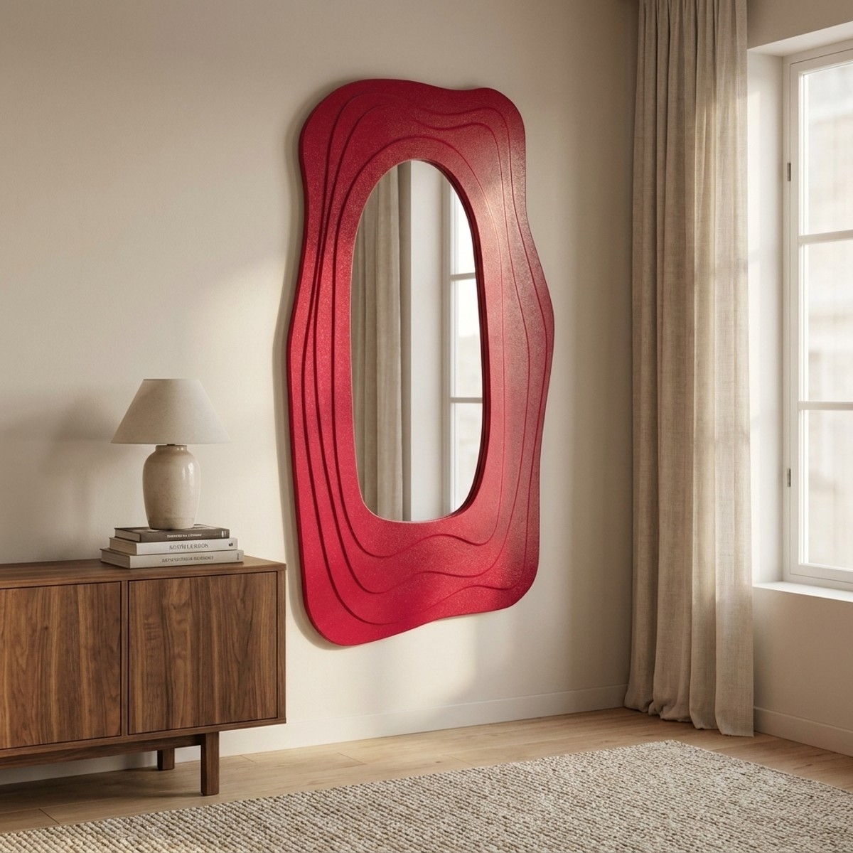 Modern Wavy Wall Mirror 90x165 cm Dafne — 2