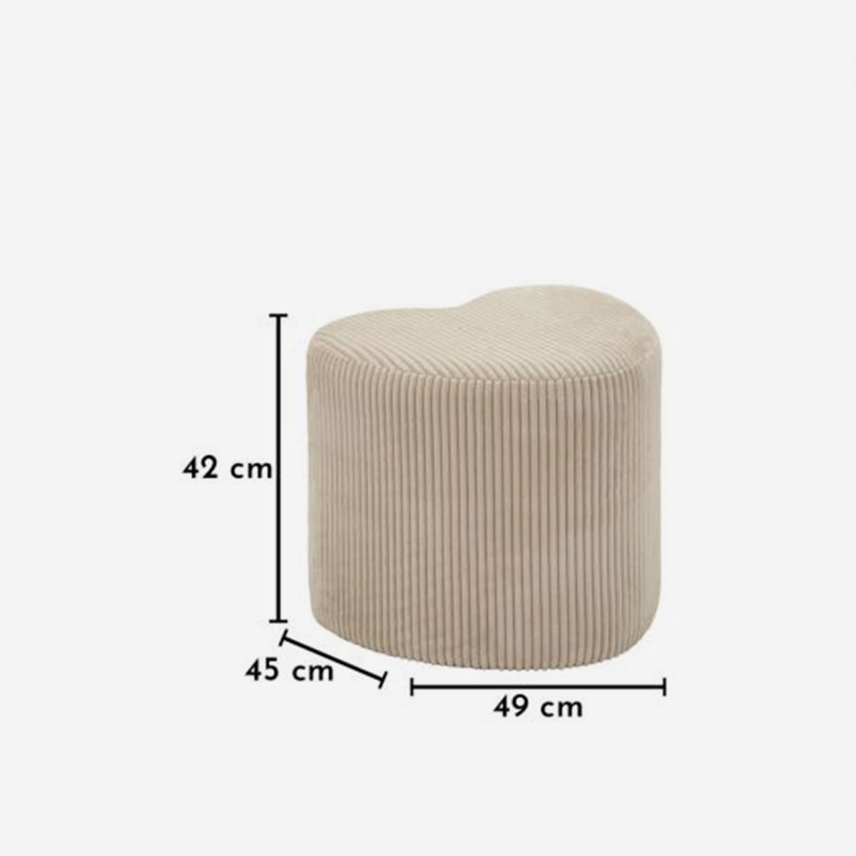 Heart Dublino Mauro Ferretti Heart-Shaped Padded Ottoman Pouf — 5