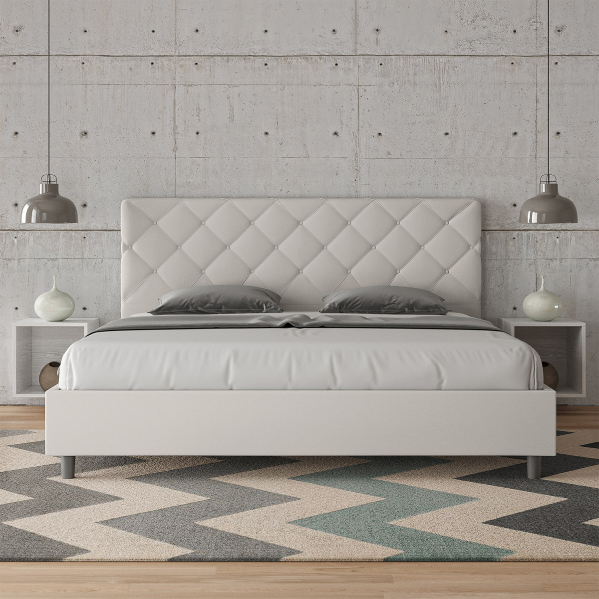 King size storage double bed 180x200 faux leather Priya K — 4