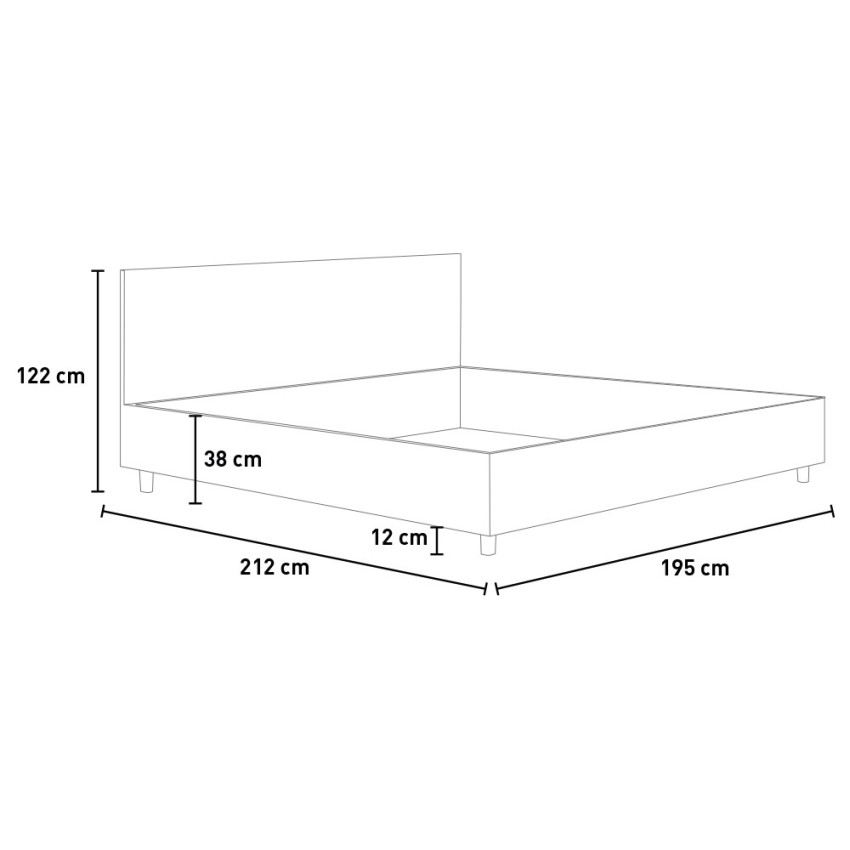 King size storage double bed 180x200 faux leather Priya K — 6