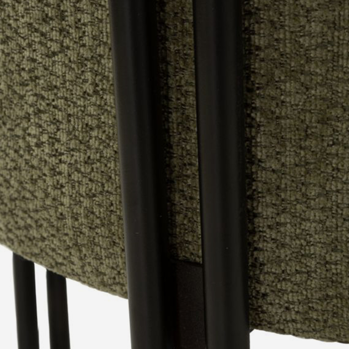 Tedy Sculptural Round Upholstered Pouffe in Fabric and Metal — 5