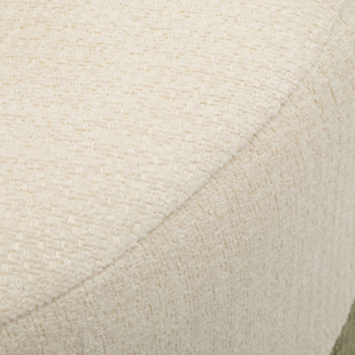 Tedy Sculptural Round Upholstered Pouffe in Fabric and Metal — 4