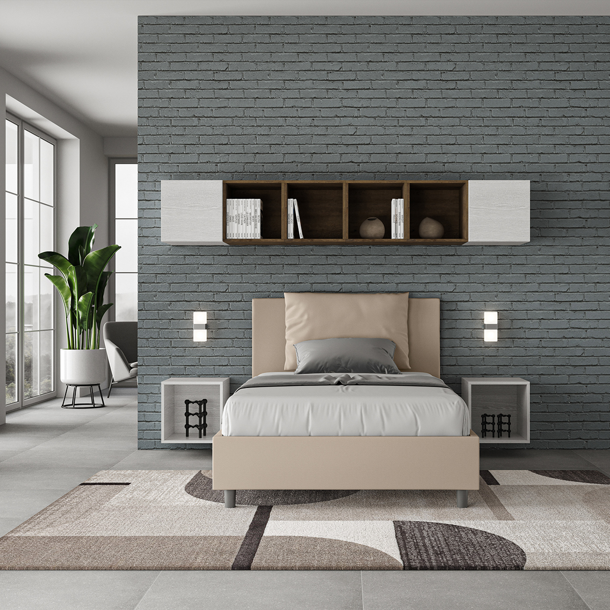 Antea P1 120x200 French Small Double Storage Bed — 3
