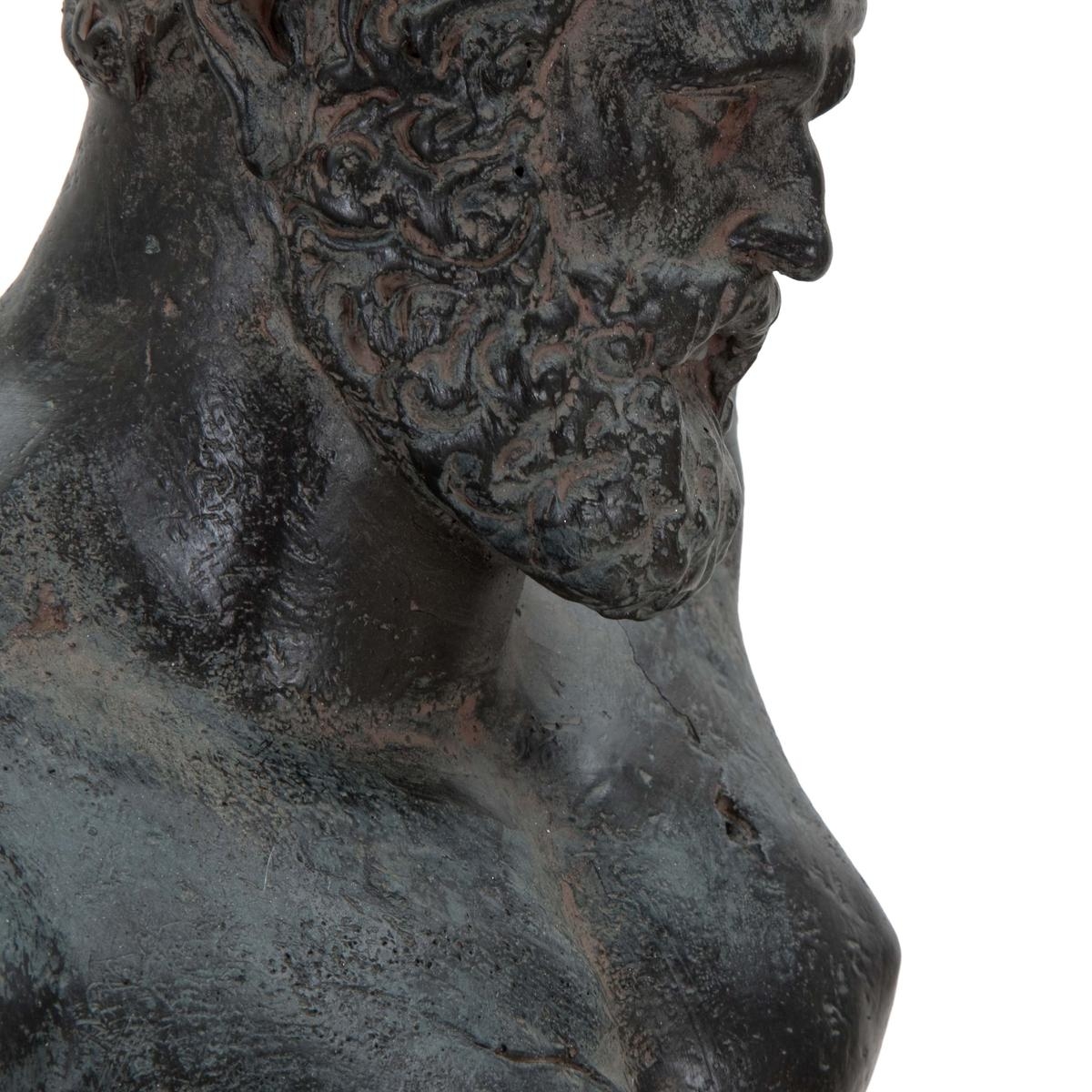 Mauro Ferretti Ercole Male Bust Sculpture in Black Resina — 5
