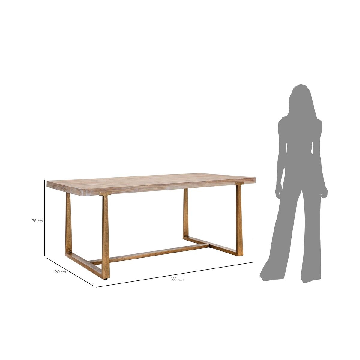 Ankara Industrial Dining Table in Wood and Metal 180x90 cm — 8