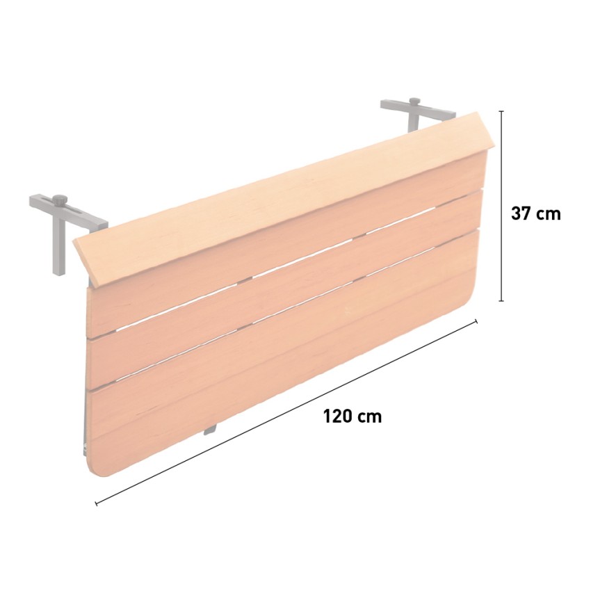 Folding Balcony Railing Table Teak Effect Kedels Look Out — 6