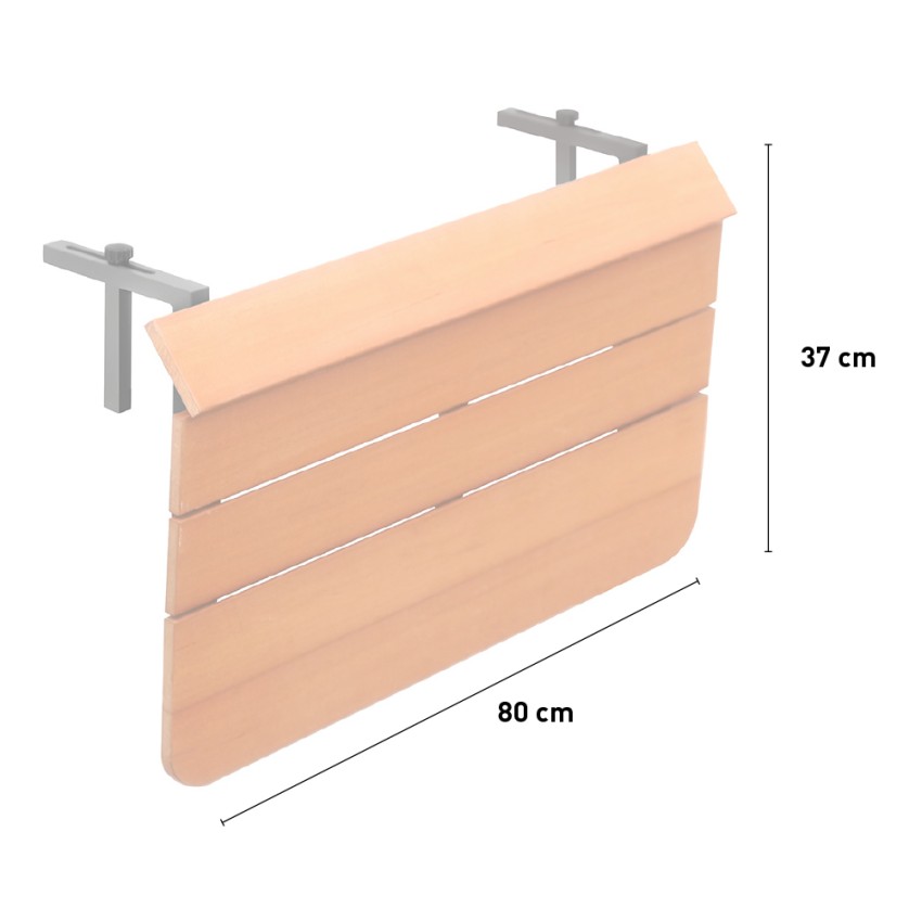Folding Balcony Railing Table Teak Effect Kedels Look Out — 5