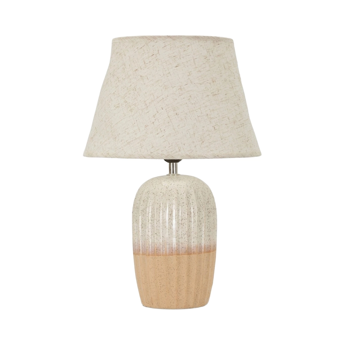 Japandi Ceramic Table Lamp Tiered Peach Poise — 1