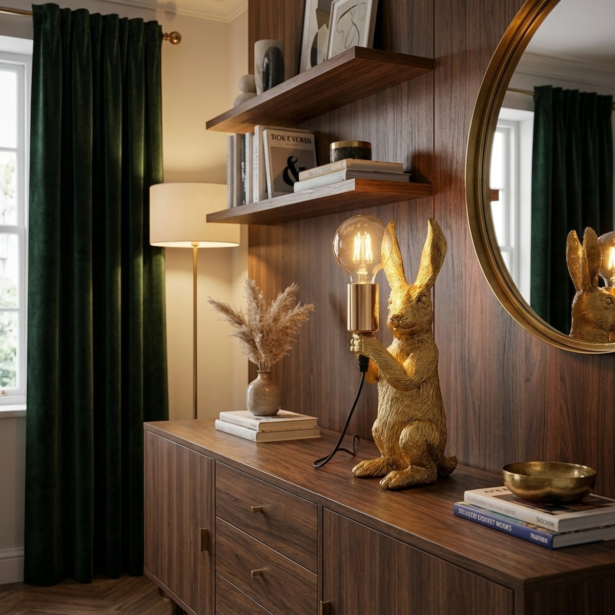 Rubbit Decorative Rabbit Resin Table Lamp — 2