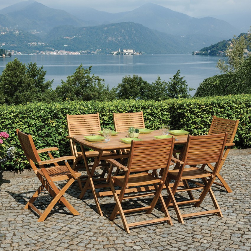 Meda Kedels Rectangular Wooden Folding Garden Table 140x80cm — 1