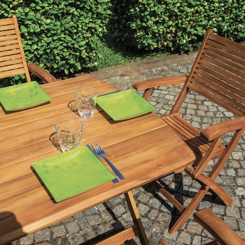 Meda Kedels Rectangular Wooden Folding Garden Table 140x80cm — 2