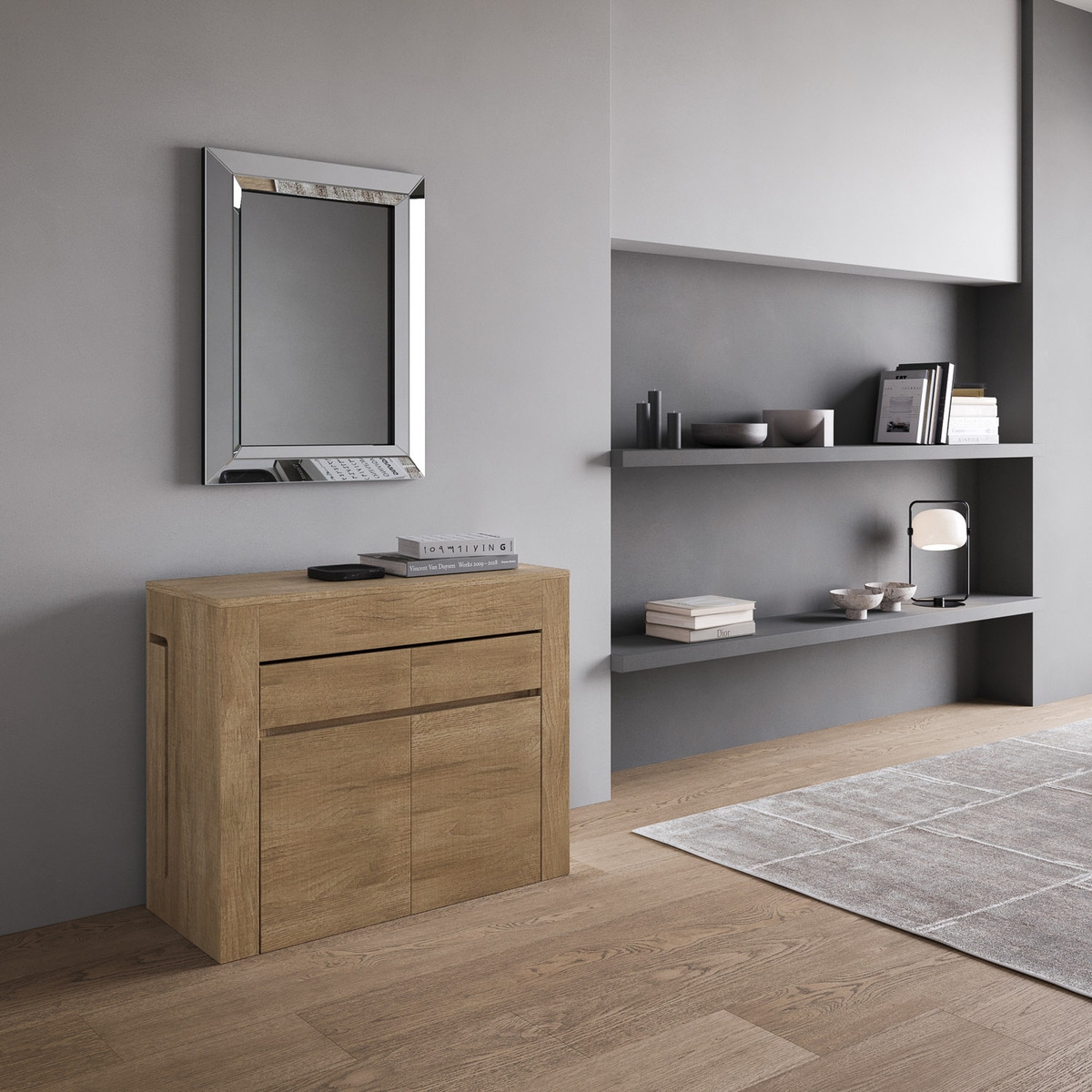 Evolve extendable console table with integrated benches 90x42-302 cm — 3