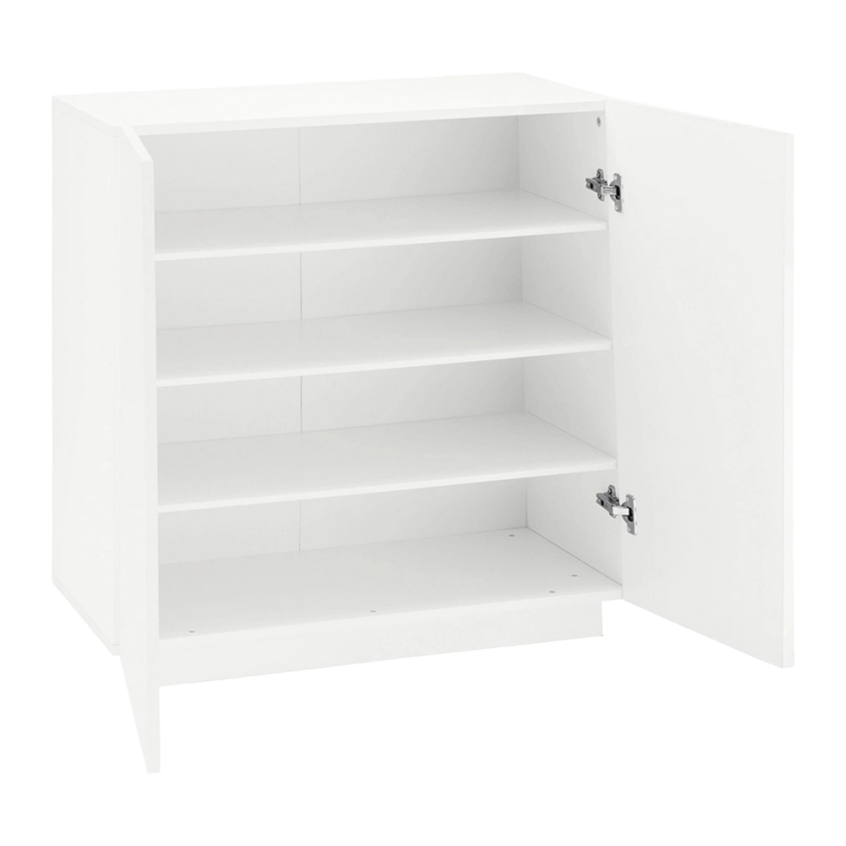 Modern design shoe cabinet 2 flap doors for 16 pairs of shoes in glossy white Vega Carry — 5