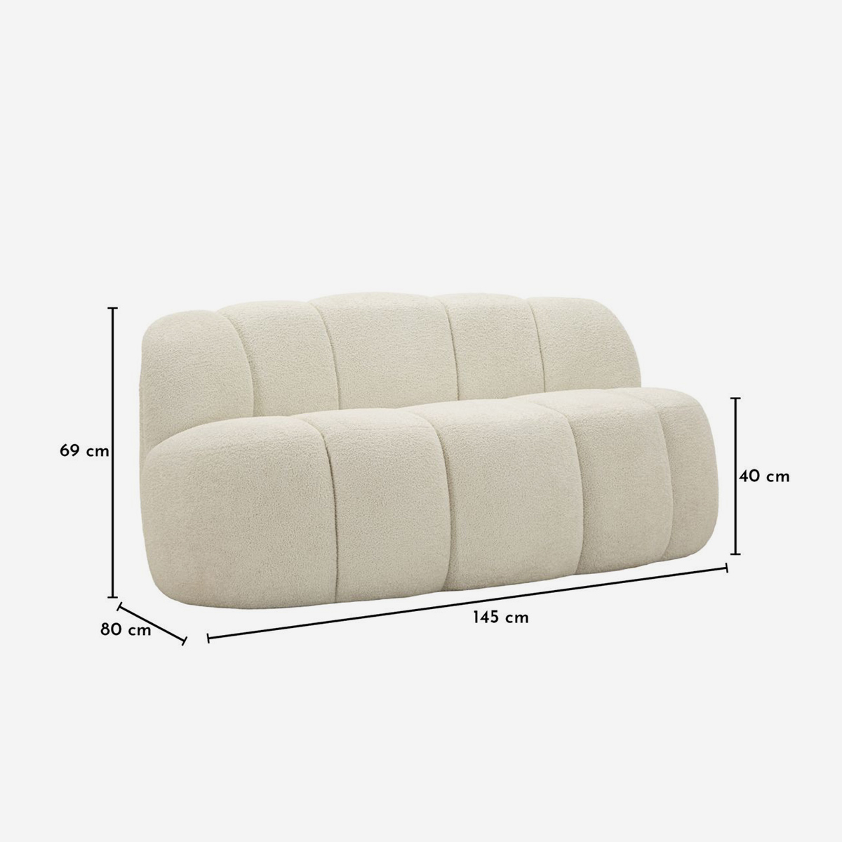Ball Modern 2 Seater Upholstered Living Room Sofa — 6