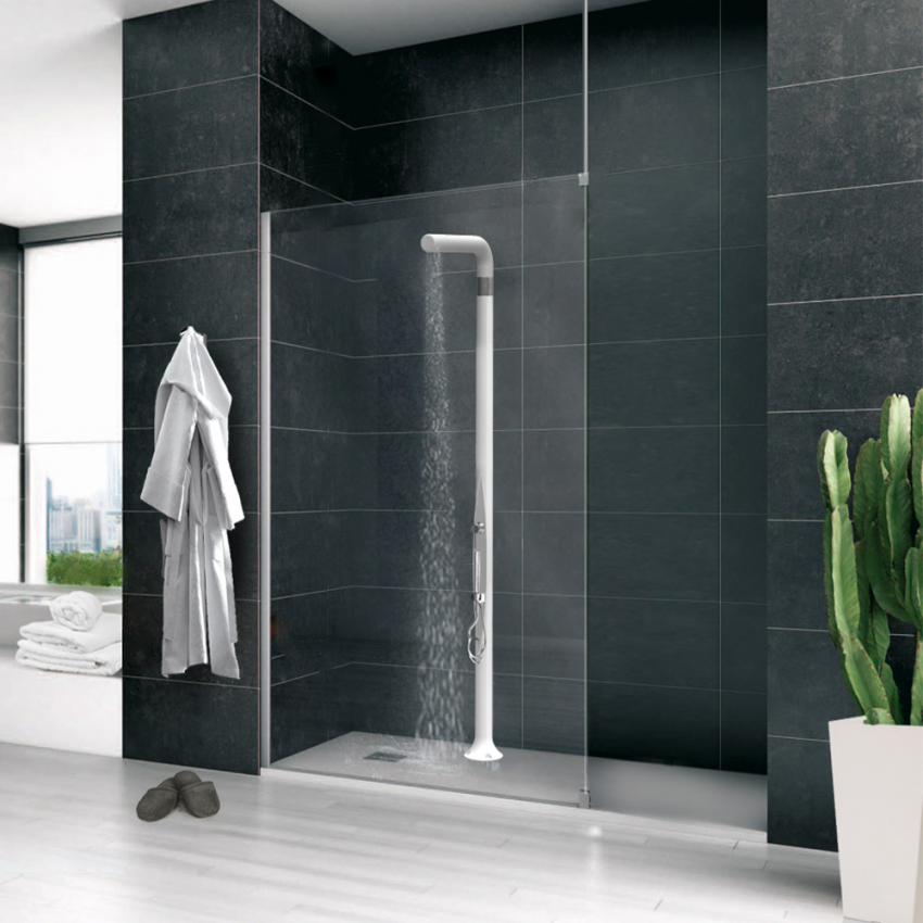 Modern design outdoor shower with mixer and foot wash Arkema Design Funny Yang T245 — 3