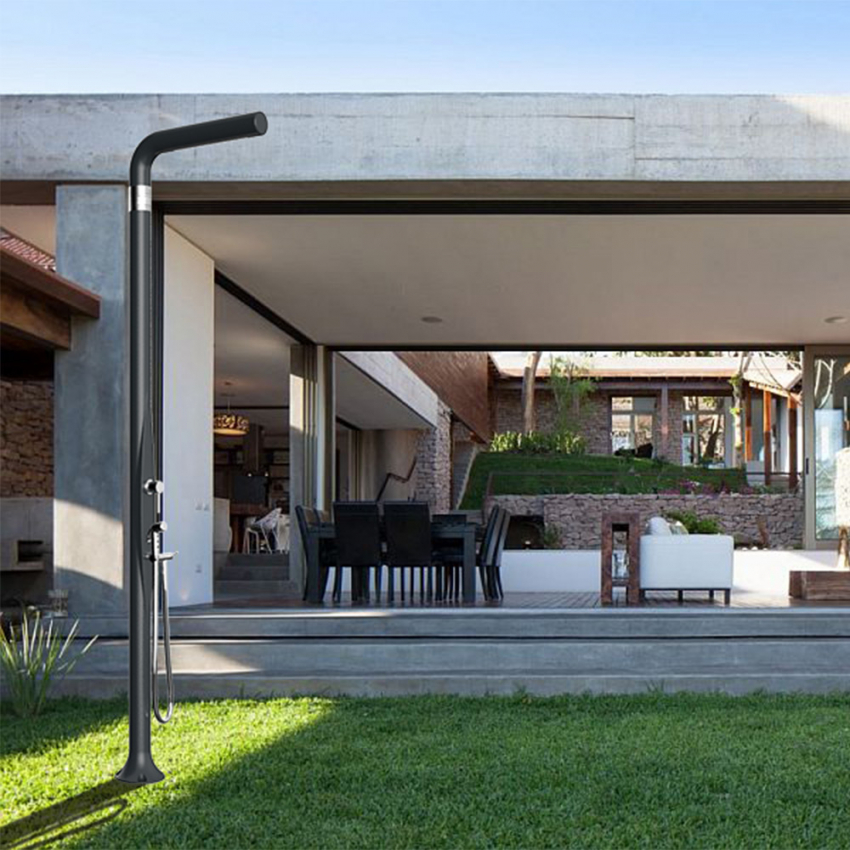 Modern design outdoor shower with mixer and foot wash Arkema Design Funny Yang T245 — 5
