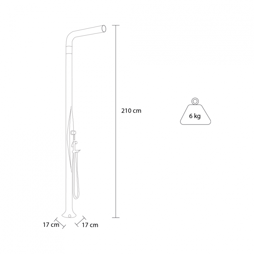Modern design outdoor shower with mixer and foot wash Arkema Design Funny Yang T245 — 6