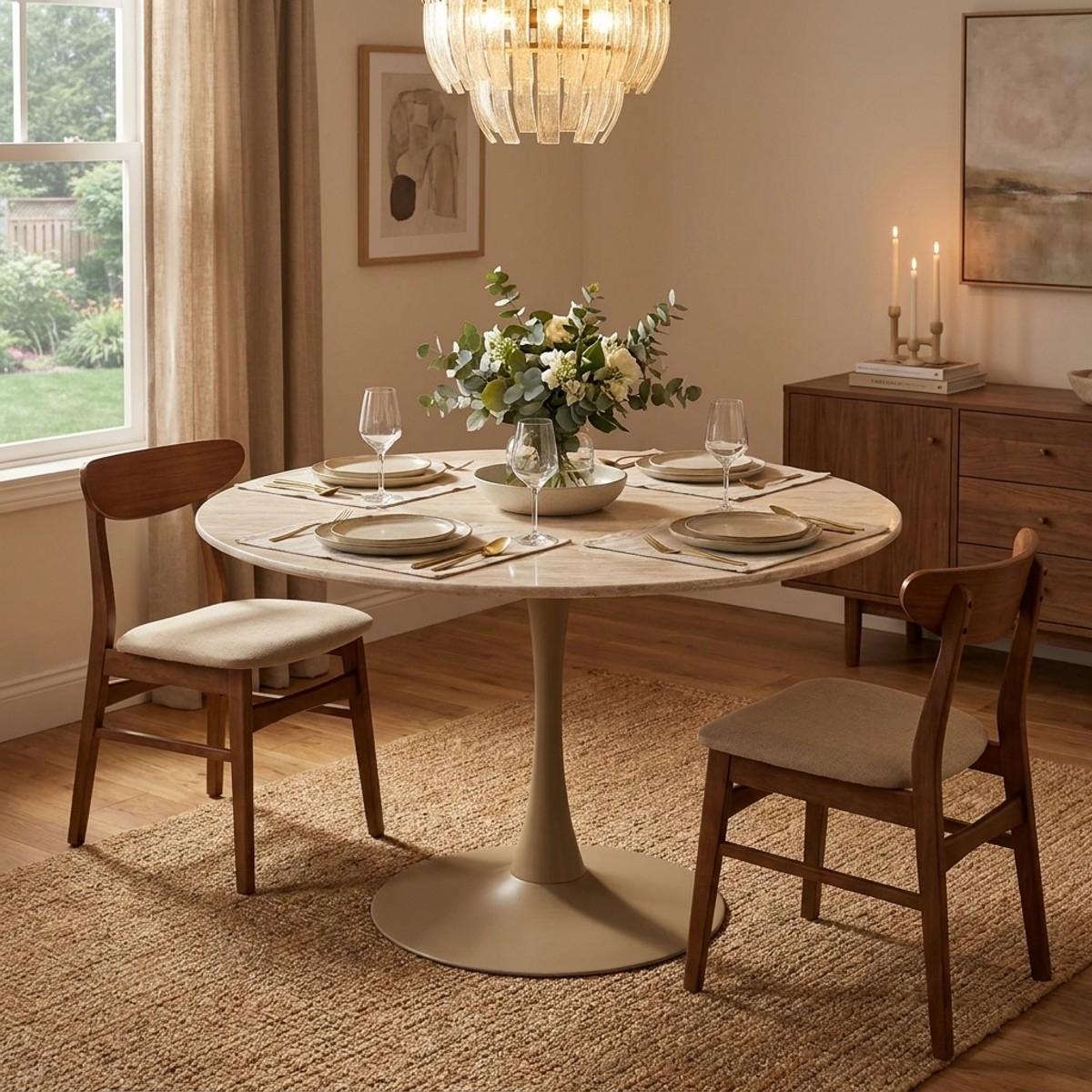 Stoccolma Round Dining Table 120 cm in MDF and Iron — 2