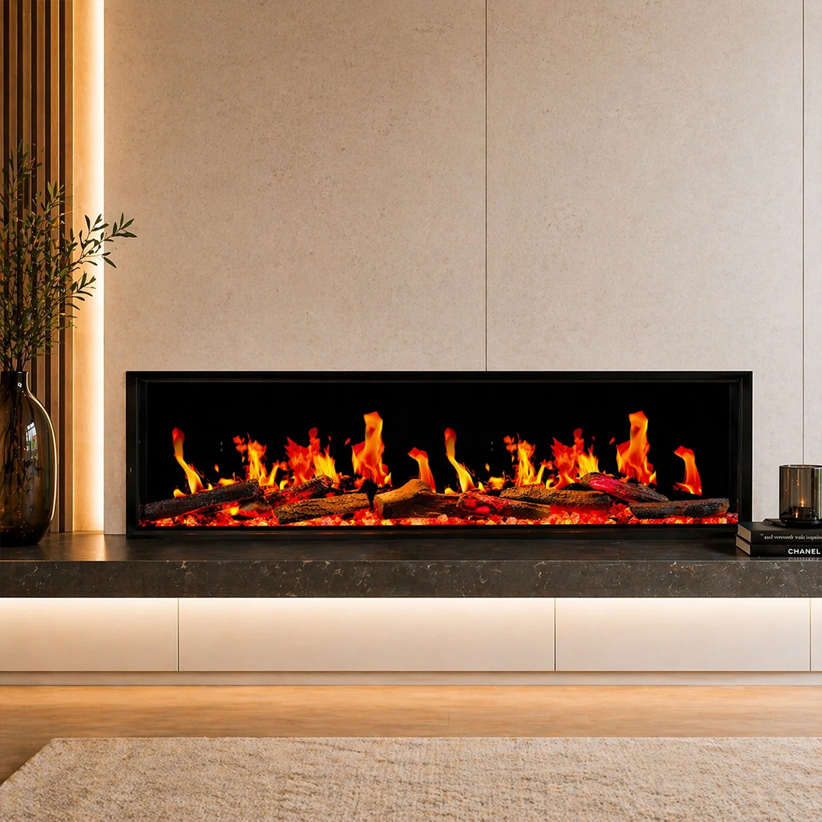 Filadelfia150 Wall-Mounted Recessed Electric Fireplace LCD LED WiFi — 2