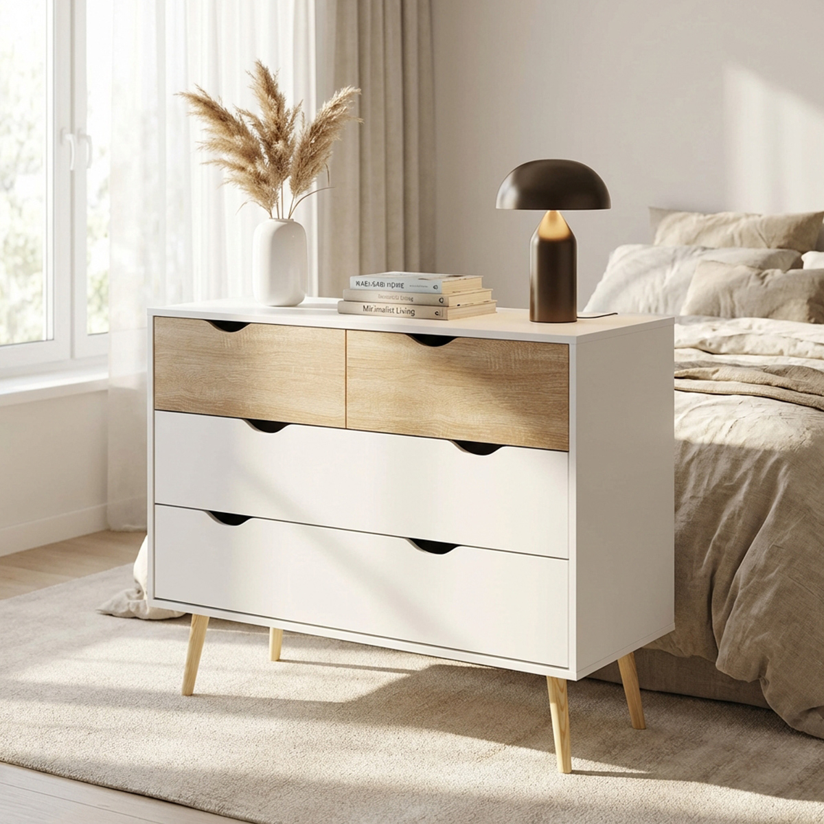 Terence 4-Drawer Wooden Chest of Drawers for Bedroom — 4