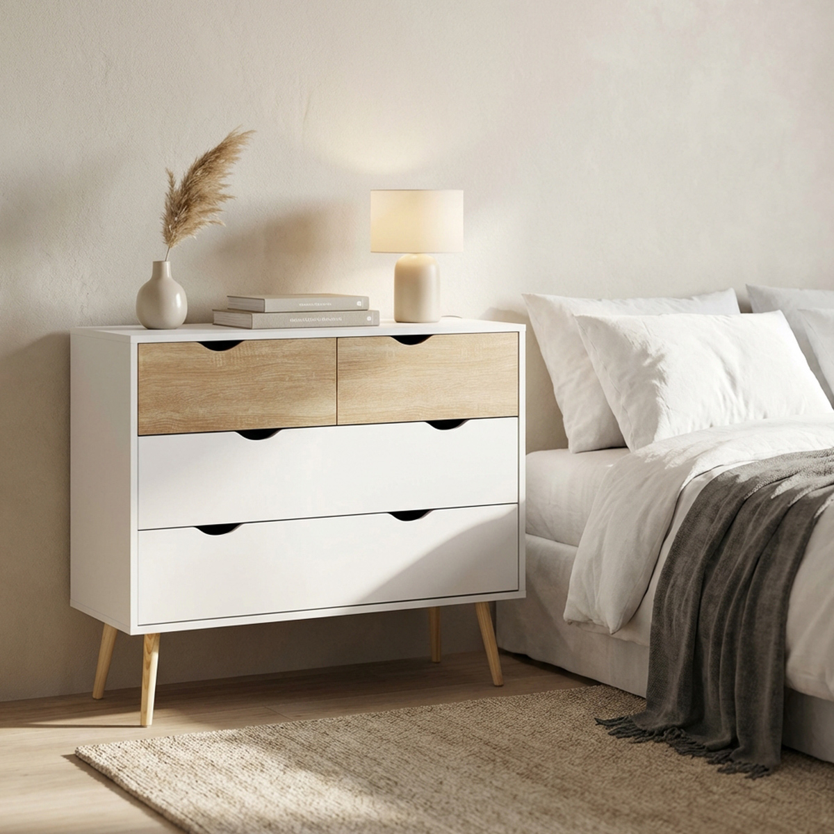 Terence 4-Drawer Wooden Chest of Drawers for Bedroom — 3