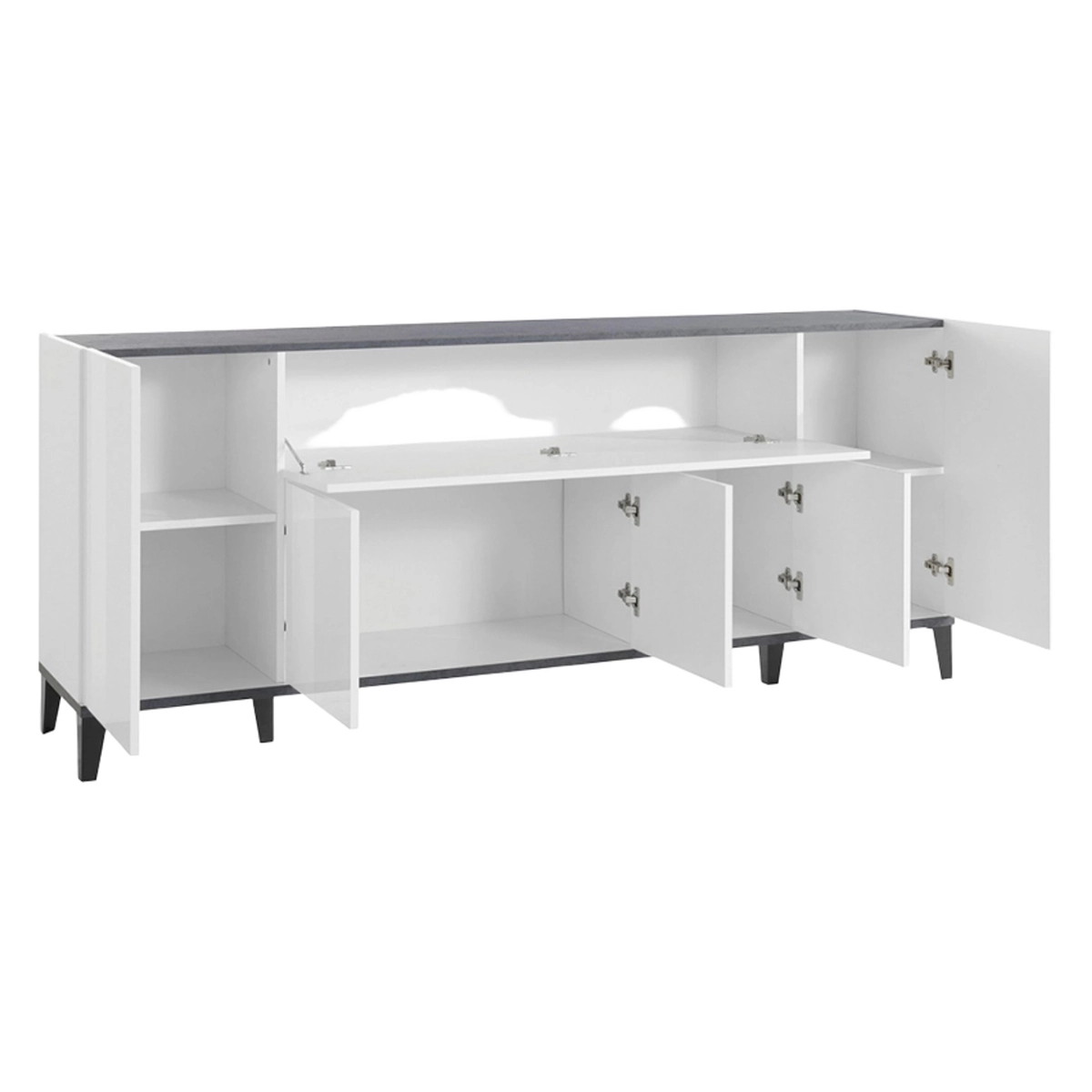 Modern Sideboard 200x40 cm with 5 Doors & Flap Stephanie — 4