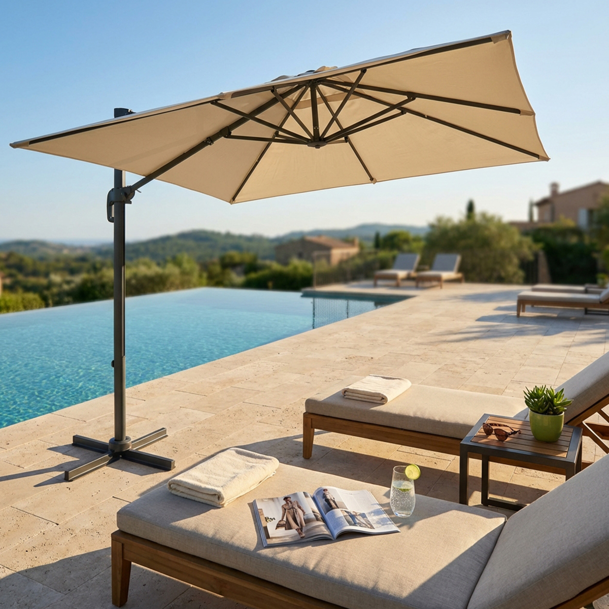 Cantilever Rectangular Garden Parasol 2x3 Newton Cosma — 3