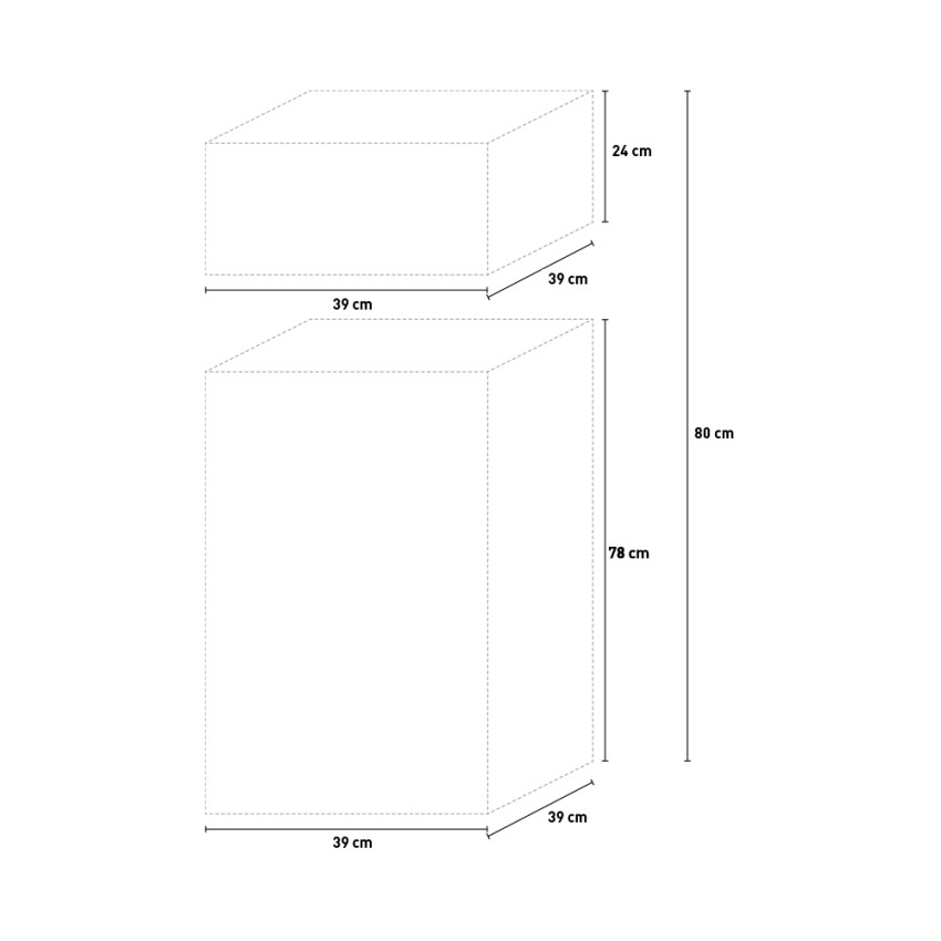 Mongardi Mini Indoor and Outdoor Laundry Cabinet in Resina 40x40 cm — 3