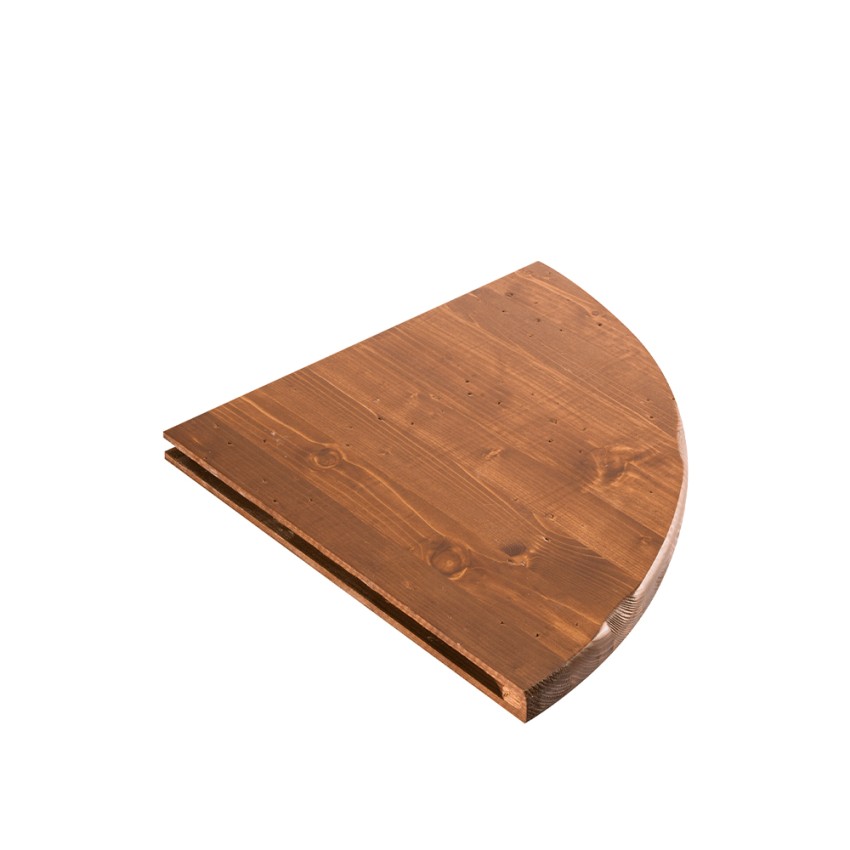 Saturno solid wood corner wall shelf — 3