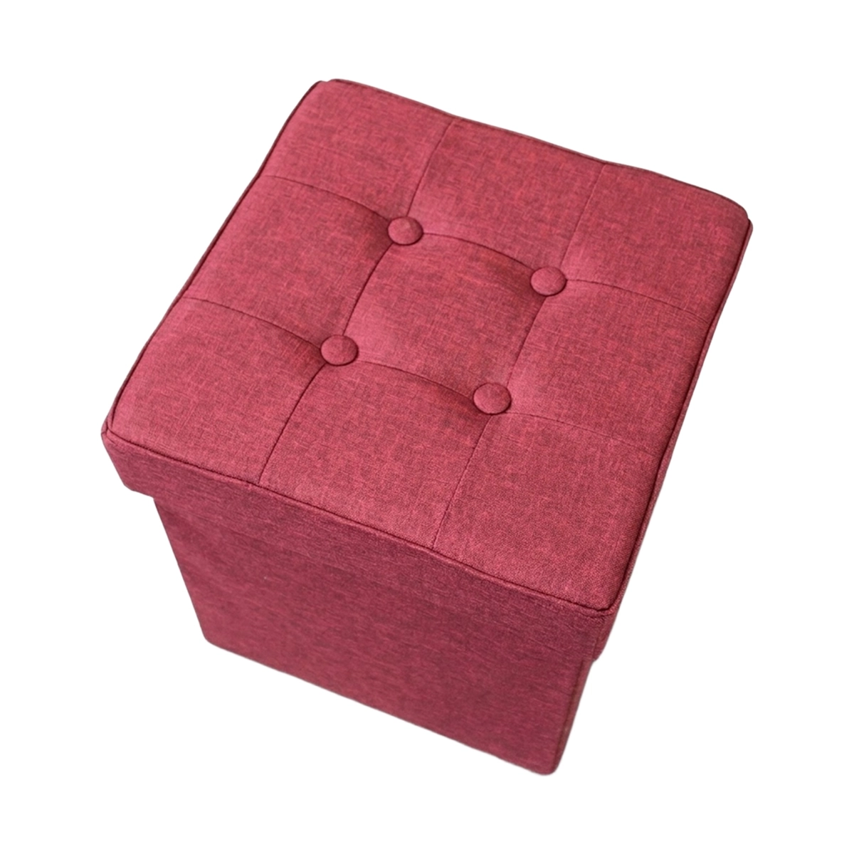 Square fabric storage ottoman space saving footstool — 4