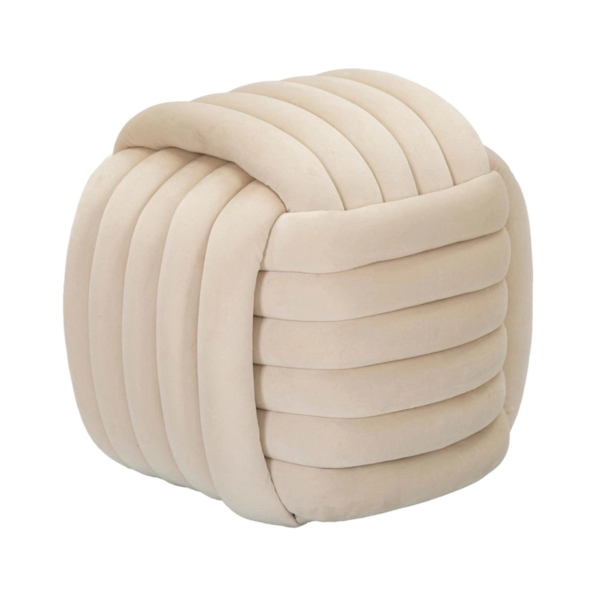 Modern braided padded velvet ottoman footstool Softy — 5