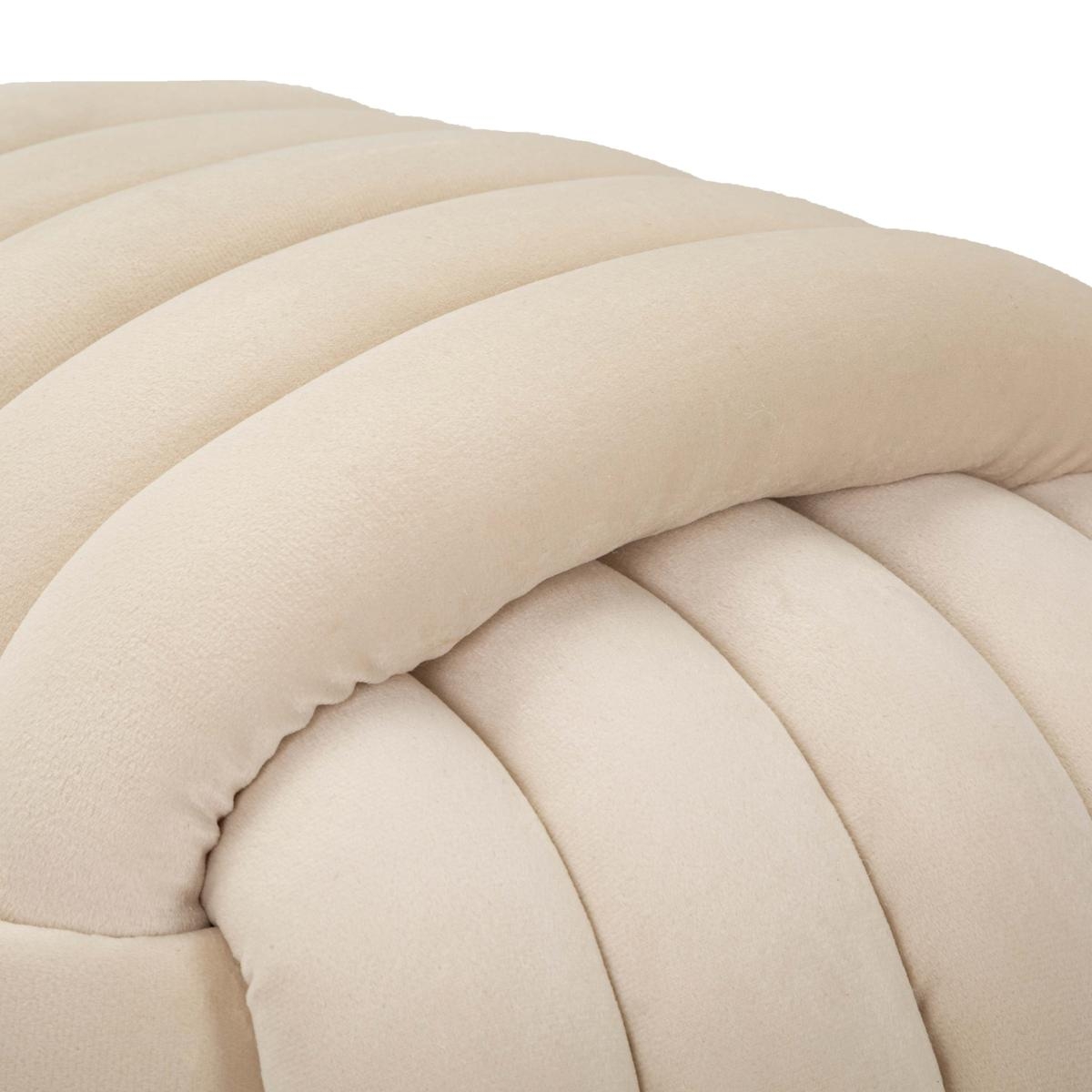 Modern braided padded velvet ottoman footstool Softy — 7