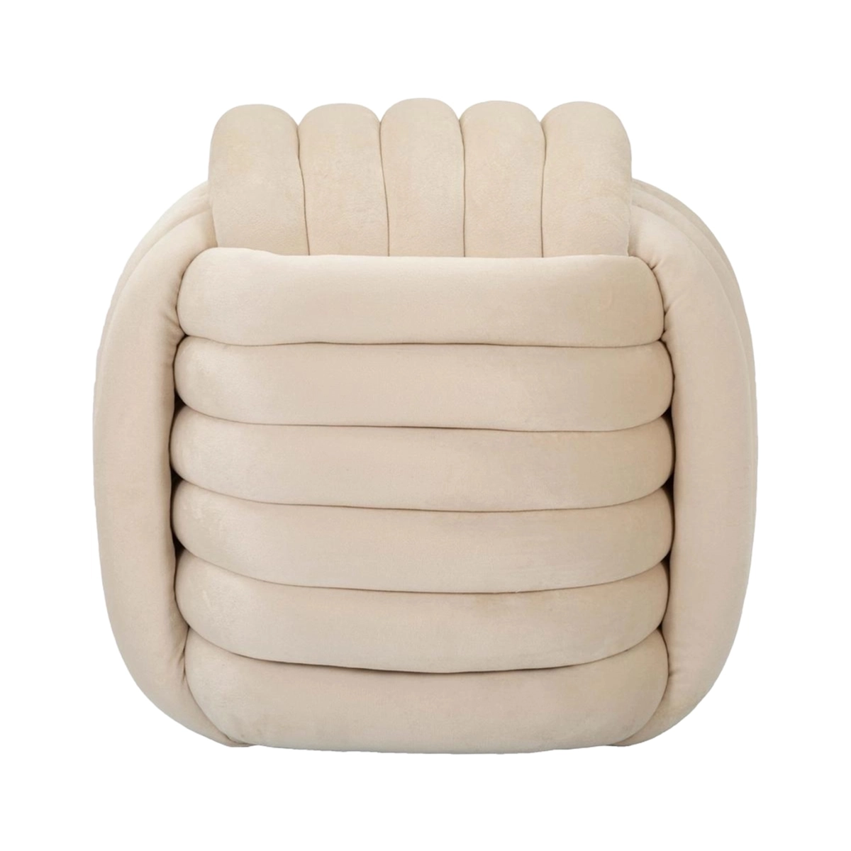 Modern braided padded velvet ottoman footstool Softy — 3
