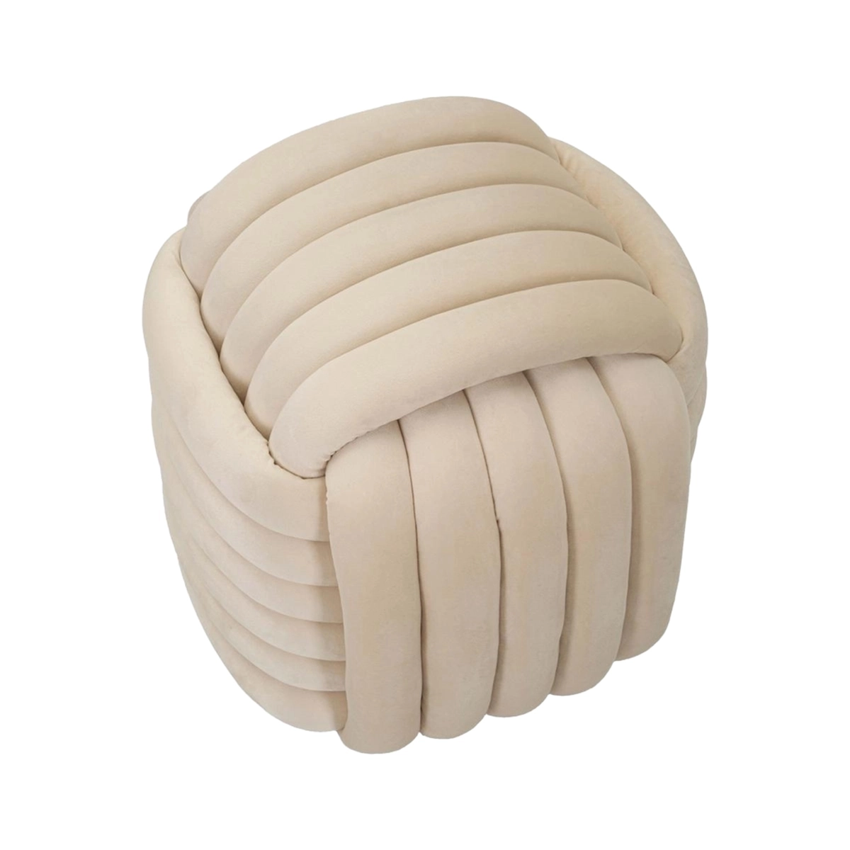 Modern braided padded velvet ottoman footstool Softy — 4