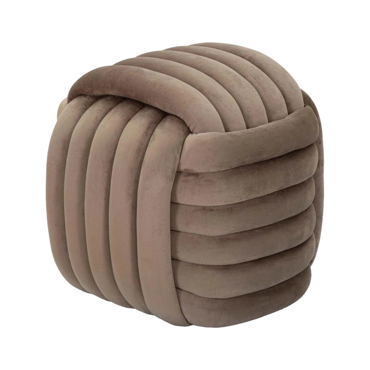 Modern braided padded velvet ottoman footstool Softy — 5