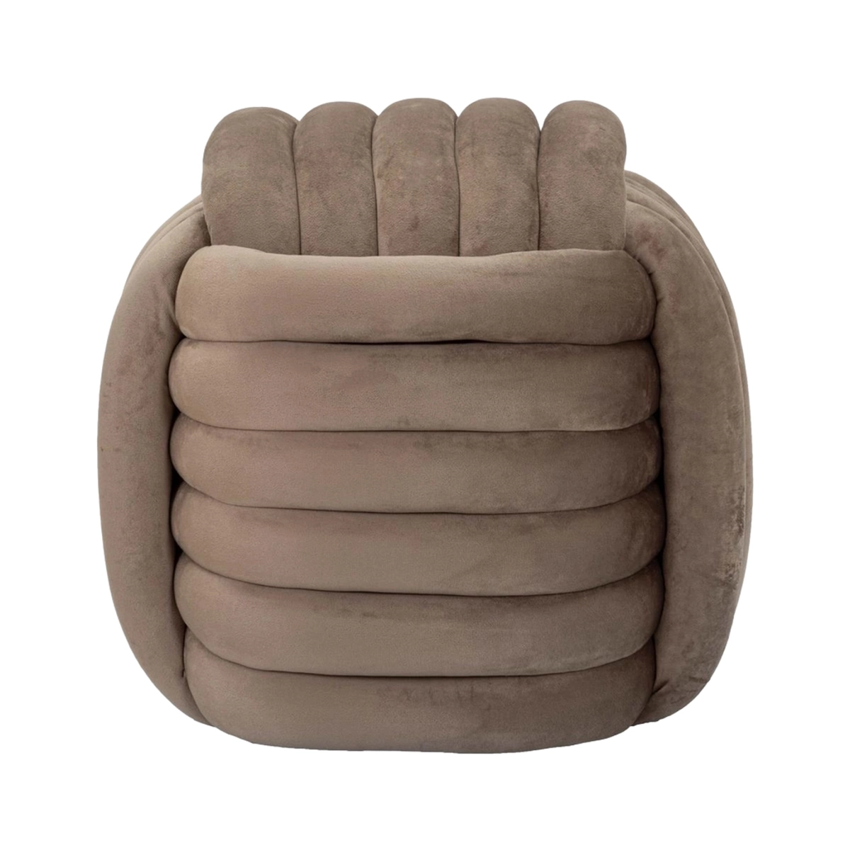 Modern braided padded velvet ottoman footstool Softy — 3