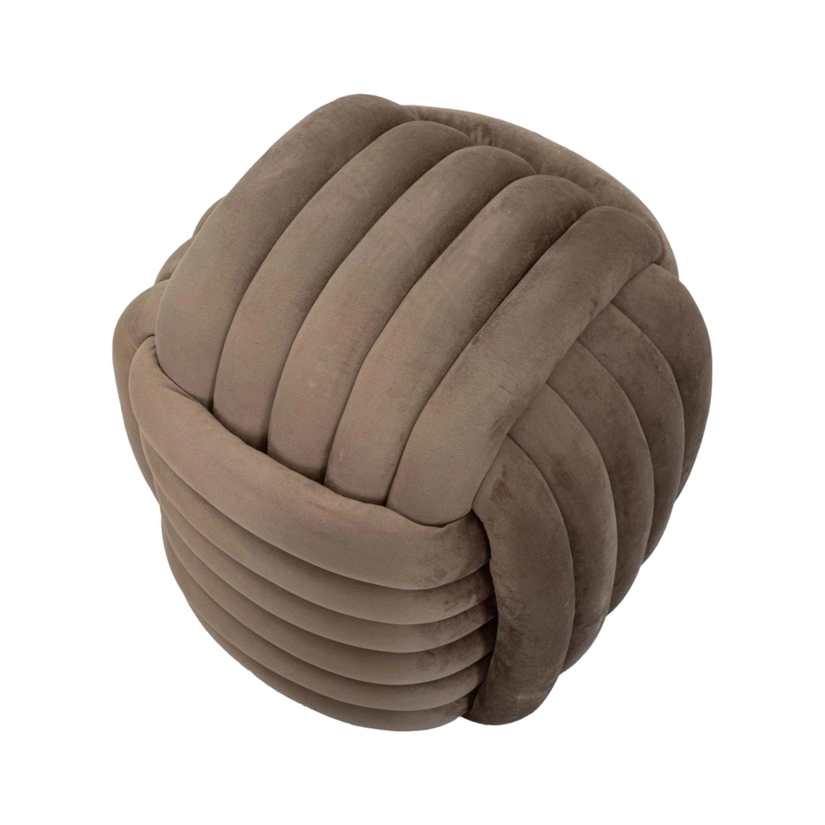 Modern braided padded velvet ottoman footstool Softy — 4