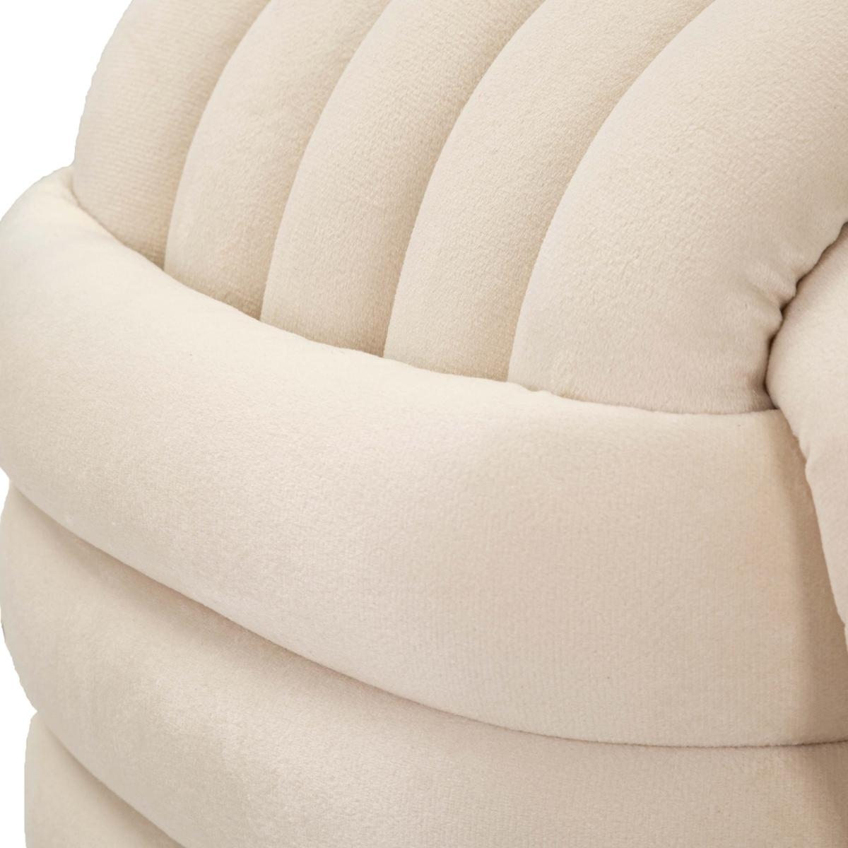 Modern braided padded velvet ottoman footstool Softy — 6