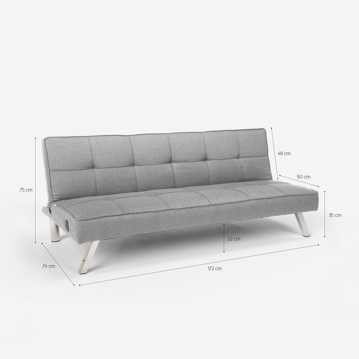 Astralis 2-Seater Fabric Sofa Bed with USB Port — 7
