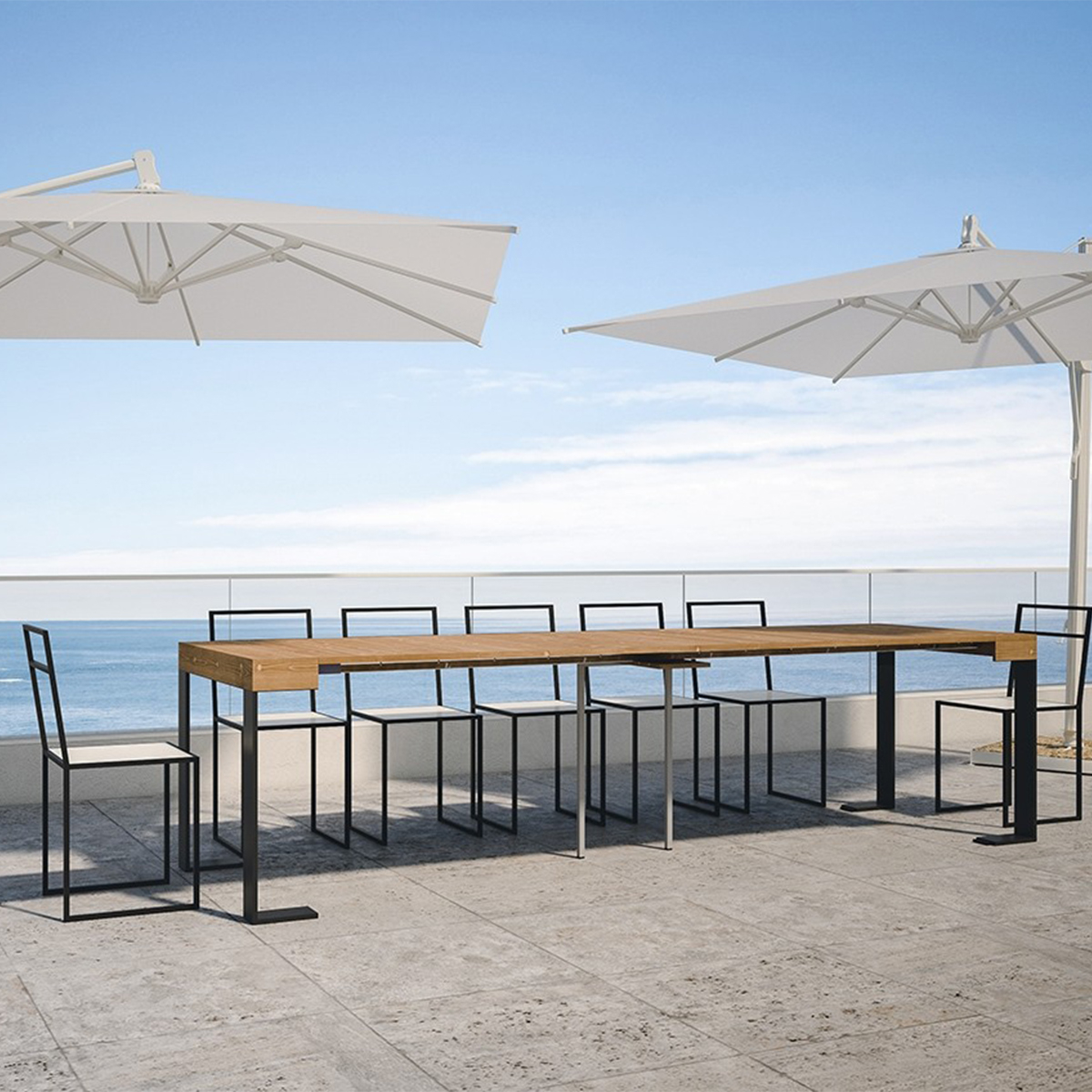 Extendable Console Table 90x40-300cm Wood and Metal Tecno Fir — 5