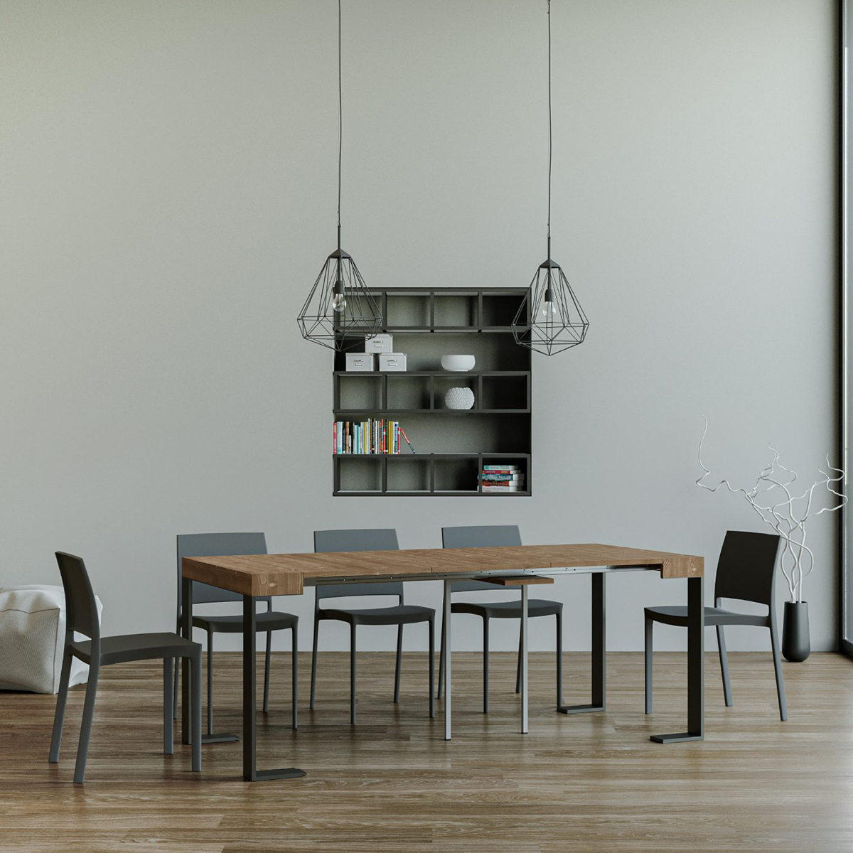 Extendable Console Table 90x40-300cm Wood and Metal Tecno Fir — 4