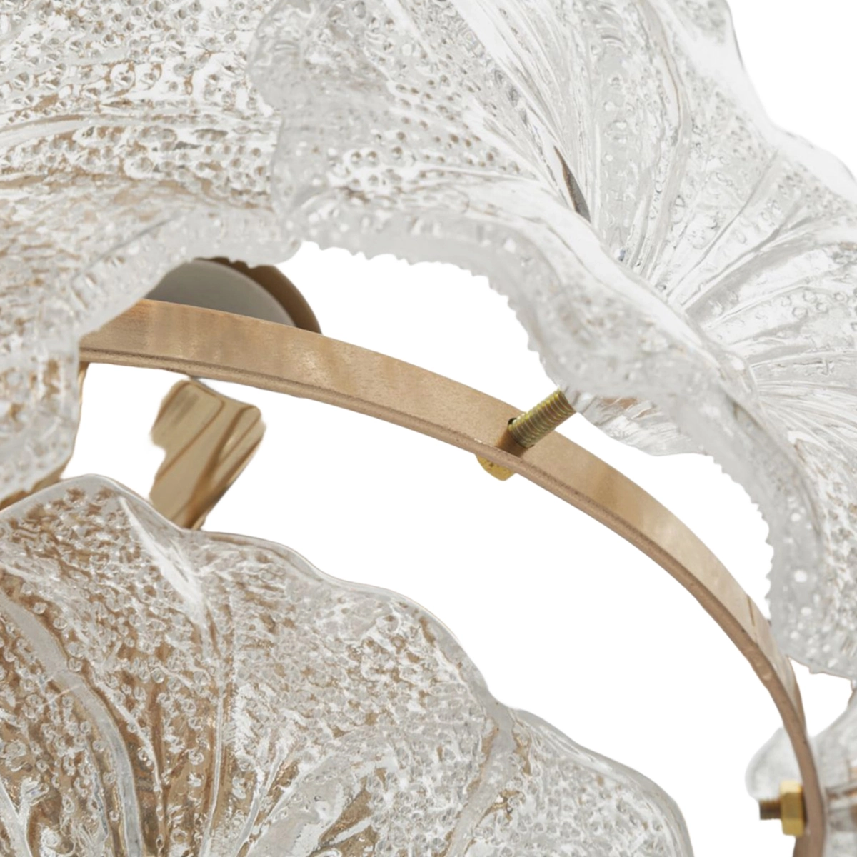 Ibiscus Floral Pendant Chandelier in Iron and Glass — 4