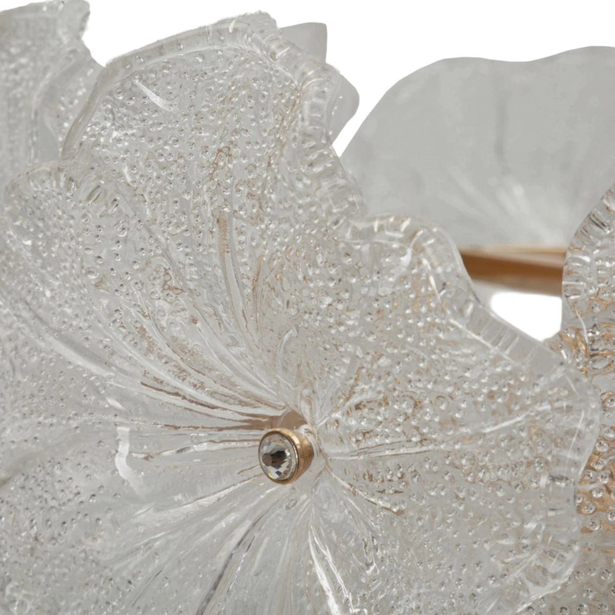 Ibiscus Floral Pendant Chandelier in Iron and Glass — 6