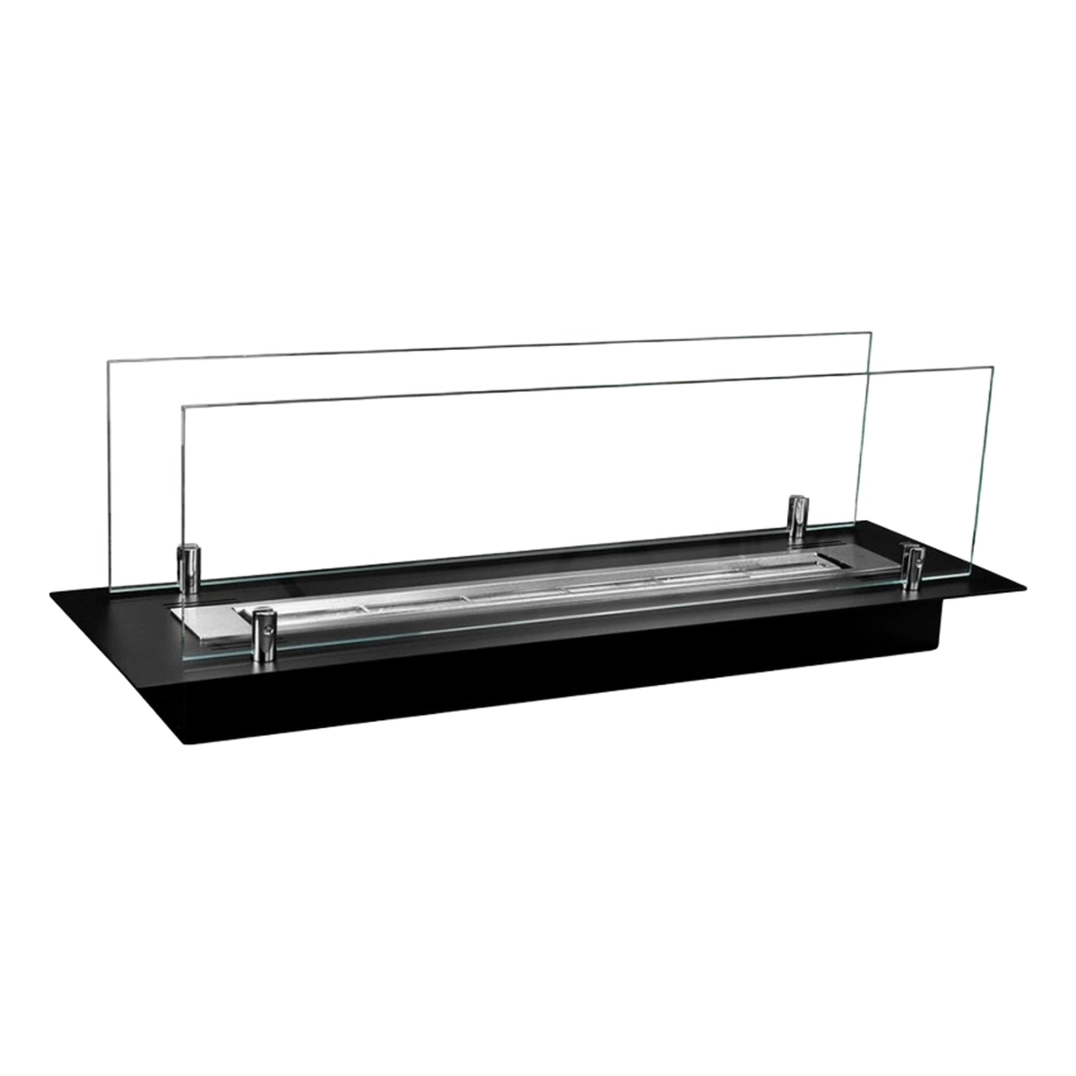 Athos Modern Tabletop Bioethanol Fireplace with Glass Divina Fire — 4