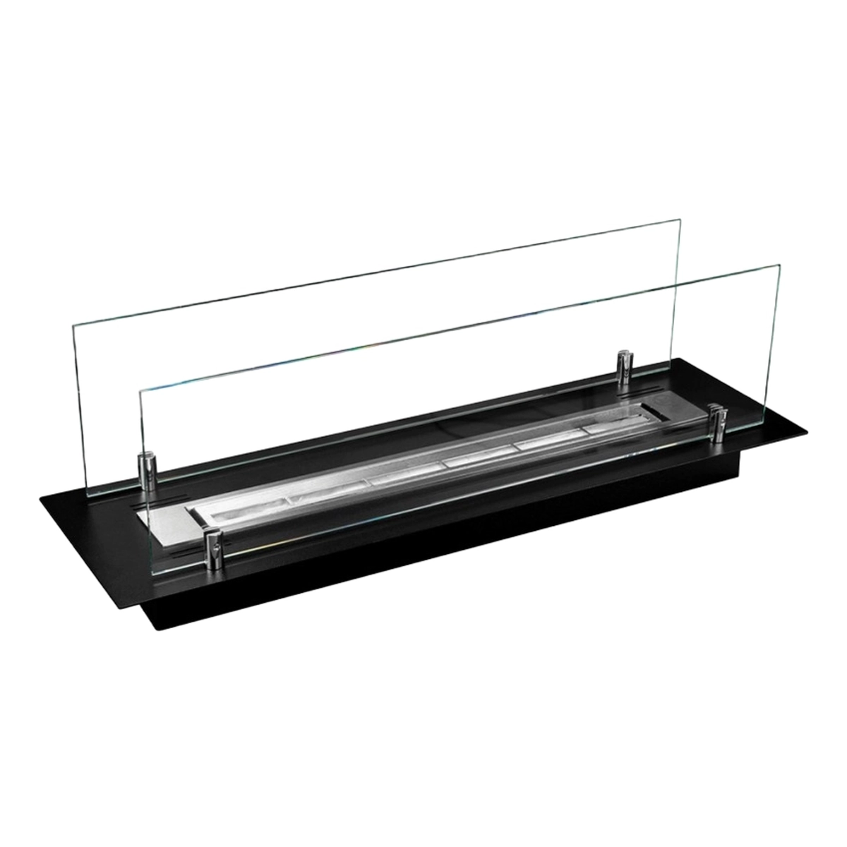 Athos Modern Tabletop Bioethanol Fireplace with Glass Divina Fire — 5